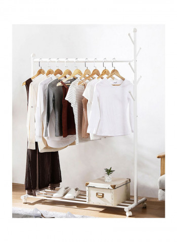 Multifunctional Clothing Rack White 86x43x170cm