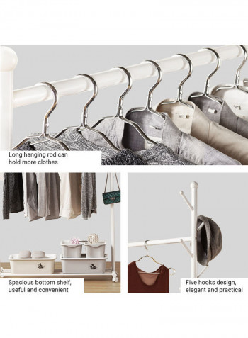 Multifunctional Clothing Rack White 86x43x170cm