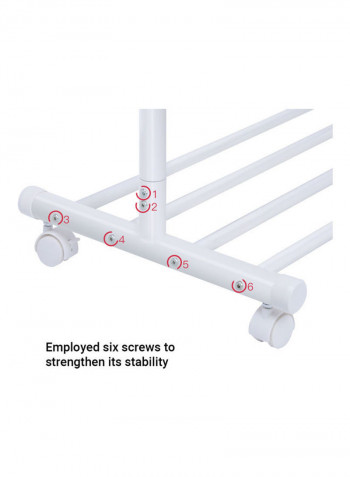 Multifunctional Clothing Rack White 86x43x170cm