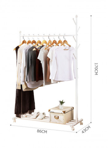 Multifunctional Clothing Rack White 86x43x170cm