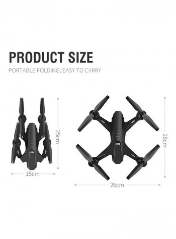 RC Drone with Camera Dual Camera Drone 4k RC Quadcopter WiFi FPV Drone Folding Drone Headless Mode One Key Return Drone with Portable Bag 2 Batteries Black 29*9*23cm