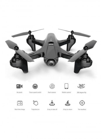 RC Drone with Camera Dual Camera Drone 4k RC Quadcopter WiFi FPV Drone Folding Drone Headless Mode One Key Return Drone with Portable Bag 2 Batteries Black 29*9*23cm