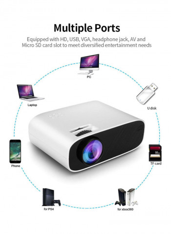 Home Theater LED Projector 1080P Android W90-W3 White