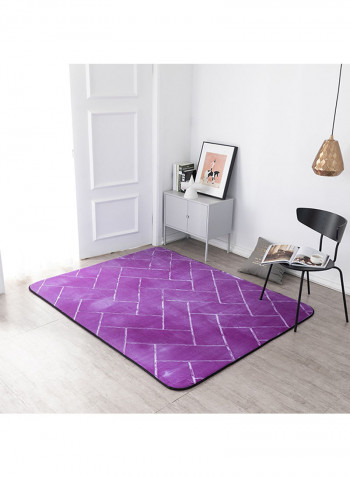 Geometric Ultra-Soft Short Plush Carpet Purple 80X190centimeter