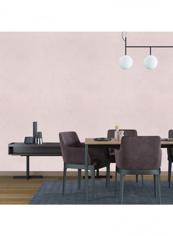 Embroidered Non Woven  Wallpaper Pink 53x1000centimeter