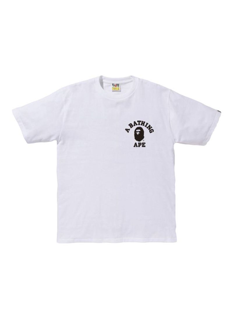 Printed Short Sleeves T-shirt White/Black
