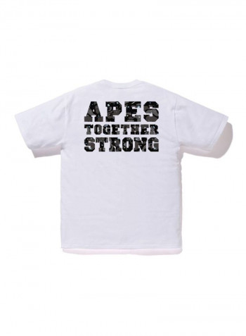 Printed Short Sleeves T-shirt White/Black