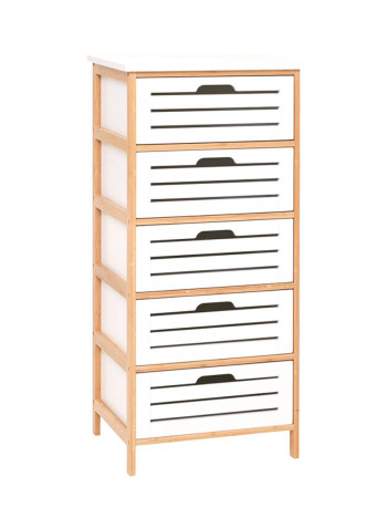 5-Drawer Chest Brown/White 45x97x37centimeter