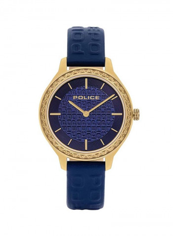 Women's Leather Analog Wrist Watch P 15689BSK-03