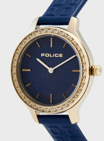 Women's Leather Analog Wrist Watch P 15689BSK-03