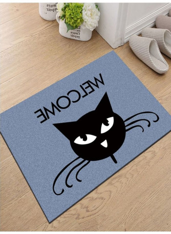 Cat Printed Doormat Grey/Black/White 140x200cm