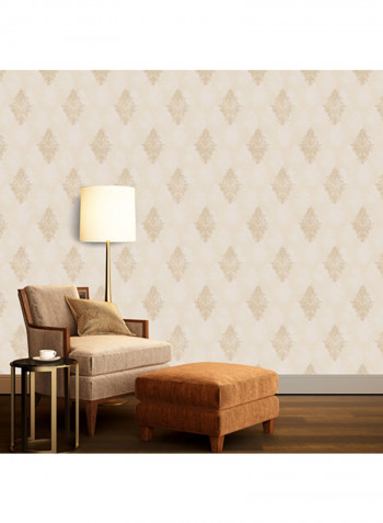 Embroidered Non Woven  Wallpaper Brown 53x1000centimeter