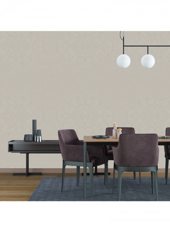 Embroidered Non Woven  Wallpaper Light Brown 53x1000centimeter