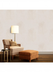 Embroidered Non Woven  Wallpaper Light Brown 53x1000centimeter