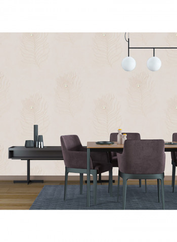 Embroidered Non Woven  Wallpaper Light Brown 53x1000centimeter