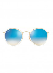 UV Protected Double Bridge Round Sunglasses - Lens Size: 51 mm