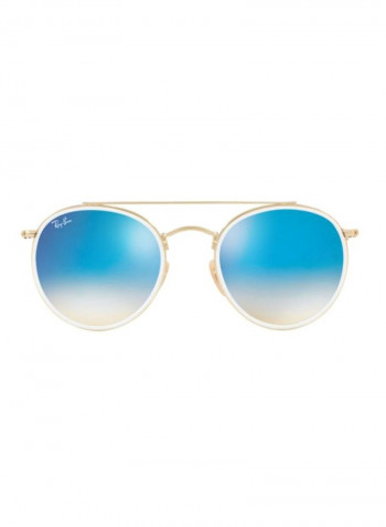 UV Protected Double Bridge Round Sunglasses - Lens Size: 51 mm