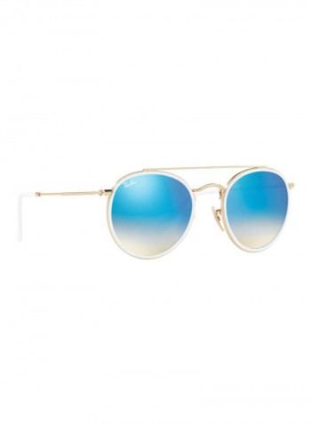 UV Protected Double Bridge Round Sunglasses - Lens Size: 51 mm