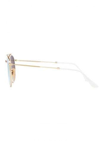 UV Protected Double Bridge Round Sunglasses - Lens Size: 51 mm