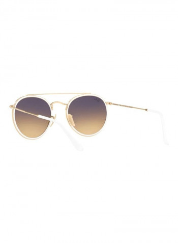 UV Protected Double Bridge Round Sunglasses - Lens Size: 51 mm