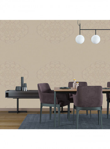 Embroidered Non Woven  Wallpaper Brown 53x1000centimeter