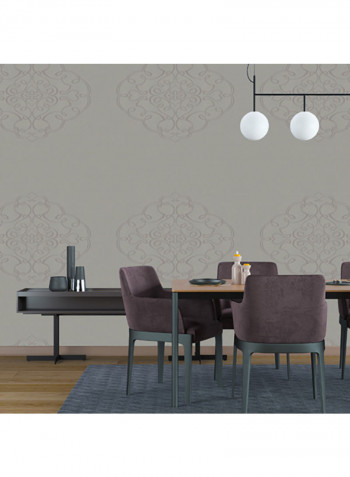 Embroidered Non Woven  Wallpaper Grey 53x1000centimeter