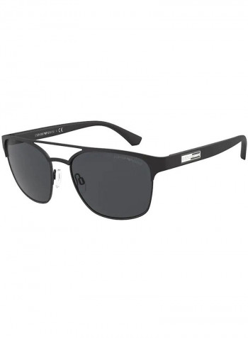 Men's Square MATTE BLACK Sunglasses with grey lenses - Lens Size: 57 mm