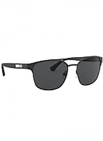 Men's Square MATTE BLACK Sunglasses with grey lenses - Lens Size: 57 mm