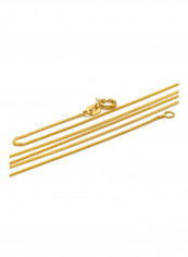 18k Real Gold Curb Flat Chain Necklace