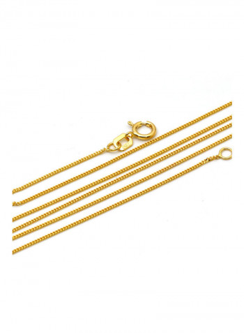 18k Real Gold Curb Flat Chain Necklace