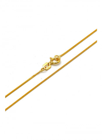 18k Real Gold Curb Flat Chain Necklace