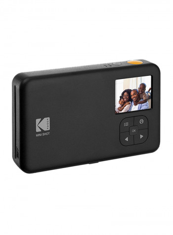 Mini Shot Instant Camera 10Mp With Built-In Bluetooth Black