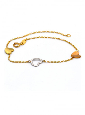 18K Gold Heart Shaped Bracelet