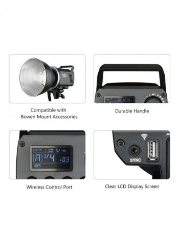 MS200 Monolight Studio Flash Strobe 31.5x19.6x23centimeter Black/Silver