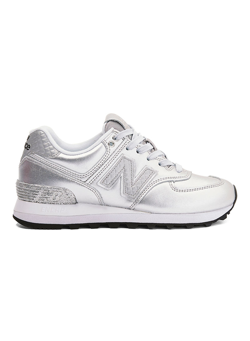 574 Lace-Up Running Shoe Silver