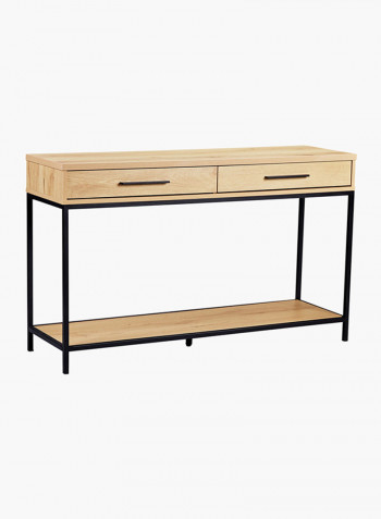 Sofa Table With 2-Drawers Brown 130 x 79 x 39centimeter