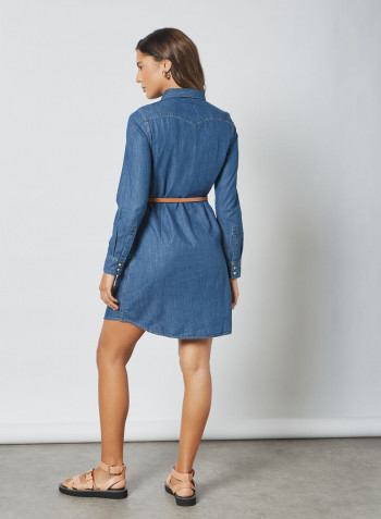 Denim Shirt Dress Blue