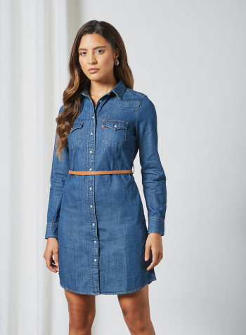 Denim Shirt Dress Blue