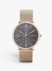Men's Gold Brokn Analog Stainless Steel Watch