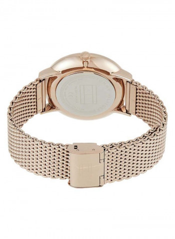 Men's Gold Brokn Analog Stainless Steel Watch