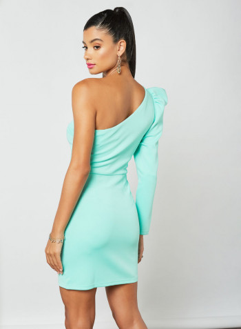 One-Shoulder Bodycon Dress Blue