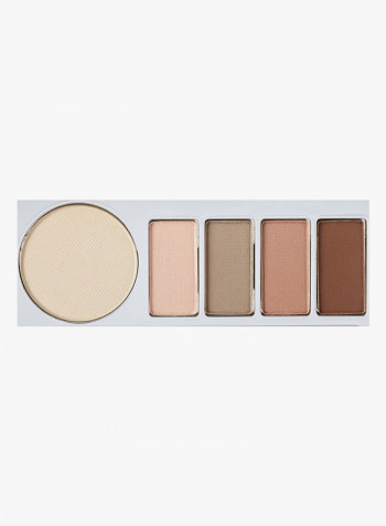 5-Colour Naturally Matte Eye Shadow Kit With Brush Multicolour