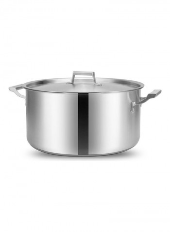 Stainless Steel Stock Cooking Pot Silver 32cm