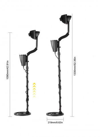 Underground Metal Finder Gold Detector With Headphone Black 55.50 x 13.00 x 27.00cm