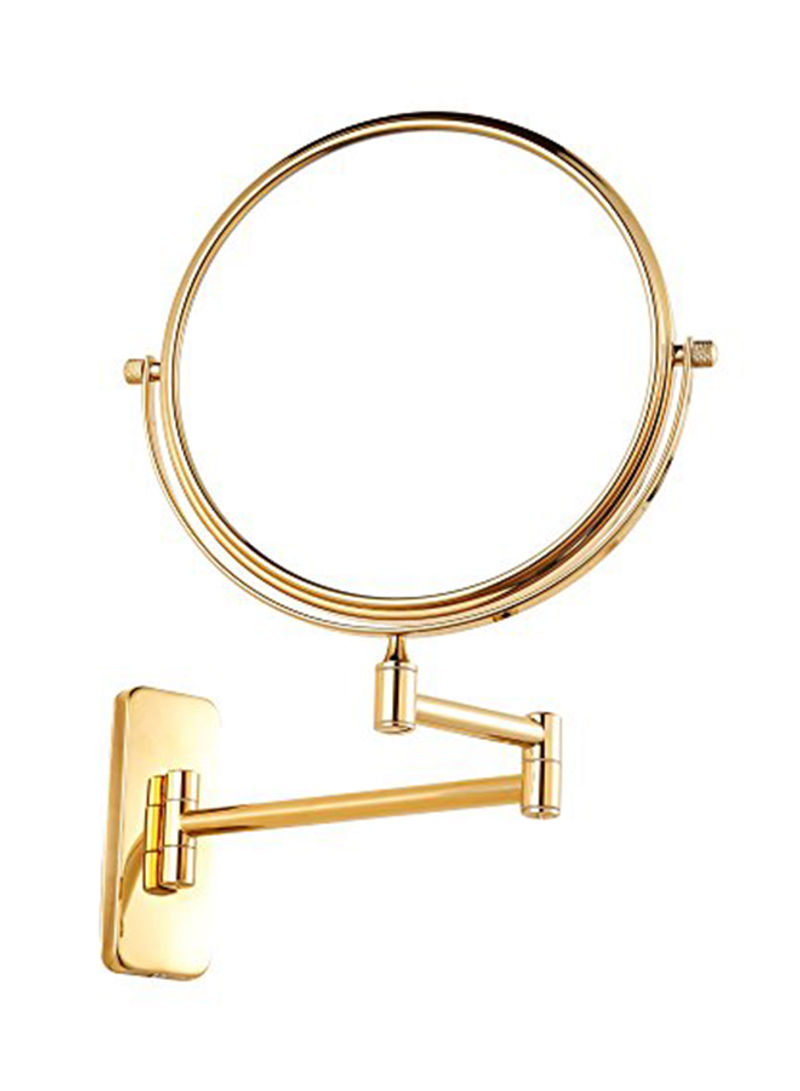10X Magnification Double-Sided Wall Mount Makeup Mirror Gold