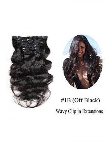 7-Piece Hair Extension 1B Off Black 18inch