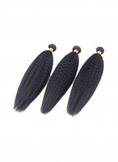 Pack Of 3 Brazilian Kinky Straight Wave Hair Extensions Black 10+12+14inch