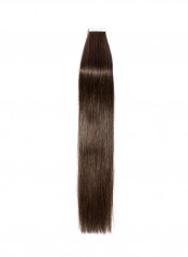 40-Piece Long Straight Human Hair Extension With Double Sided Tape #2 Dark Brown 14inch