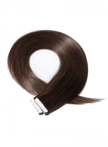 40-Piece Long Straight Human Hair Extension With Double Sided Tape #2 Dark Brown 14inch