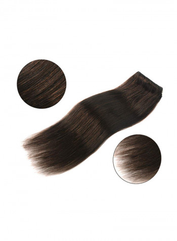 5-Piece Straight Clip In Human Hair Extension Dark Brown #2 20inch